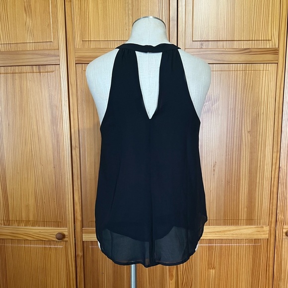 Lush Medium Black Sheer Halter Top Choker Beaded Glam - Picture 6 of 8